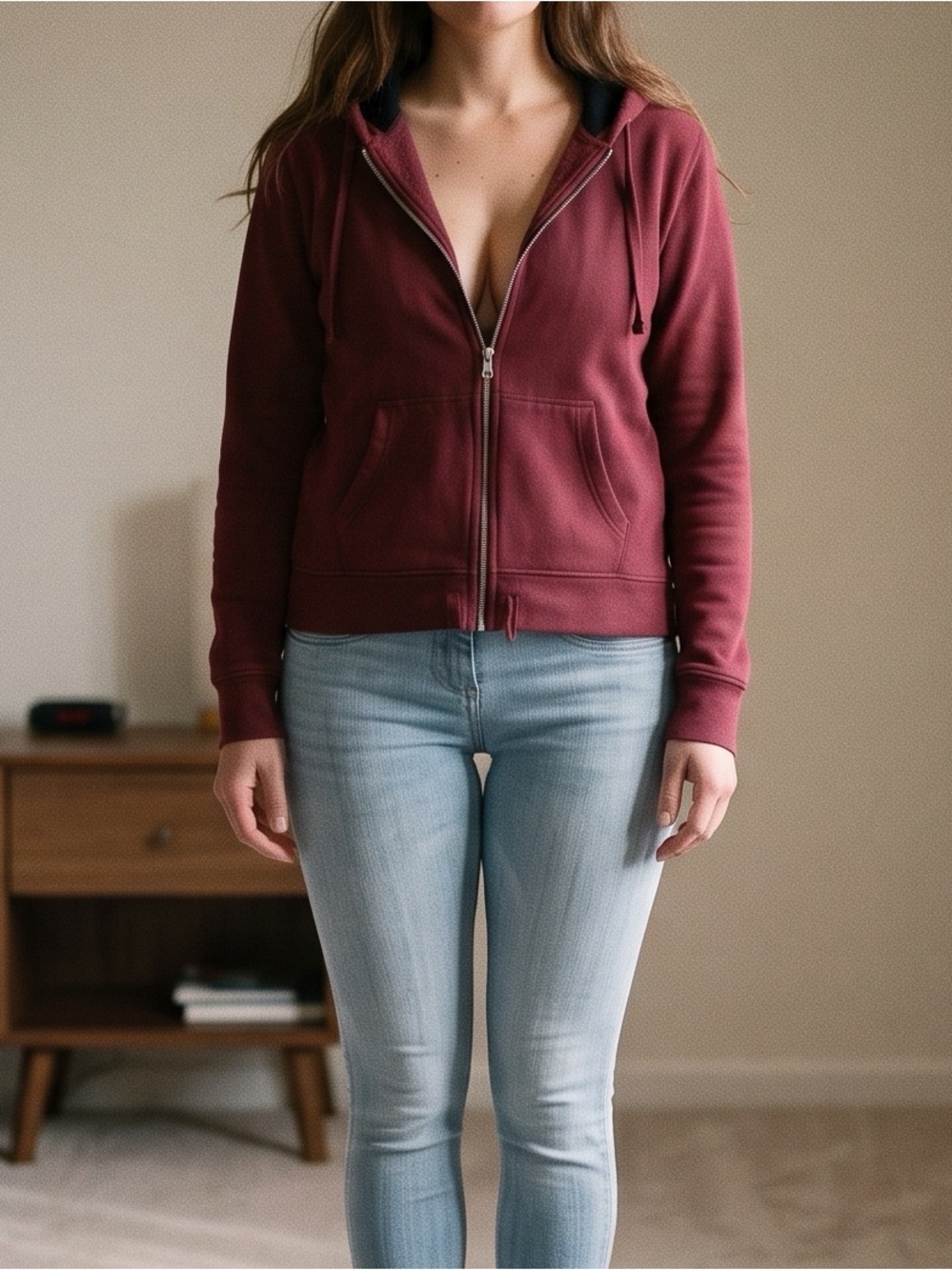 PINK Victoria's Secret - Deep Red Zip-Up Hoodie Jacket - XS